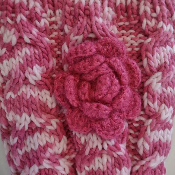 Milan Pink Cap Knitted Ribbed Acrylic Over Size NEW - Picture 4 of 5